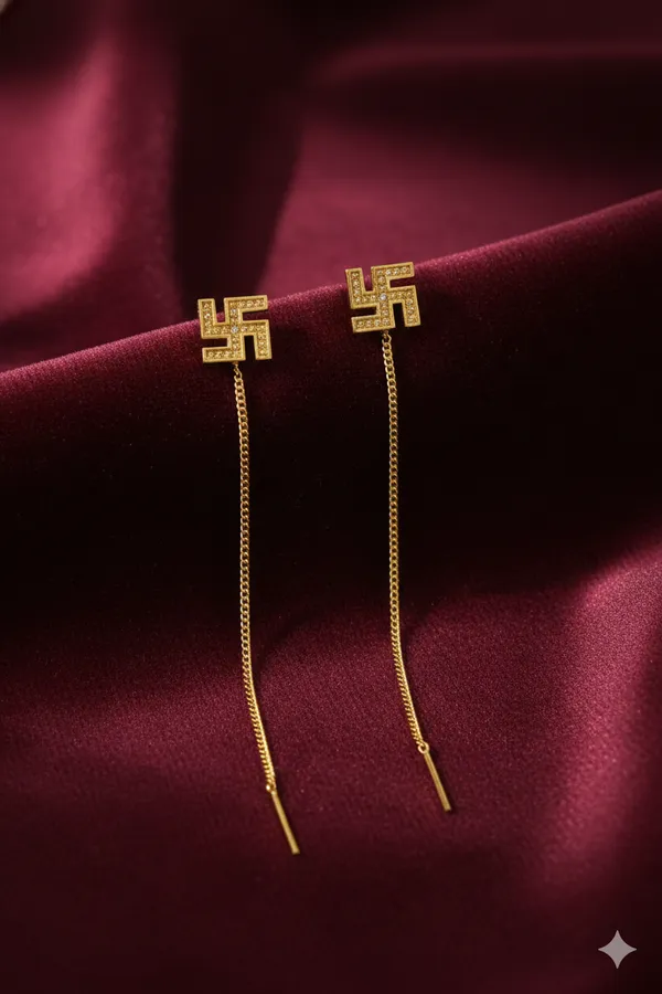 Gold_Bronze_Swastik_Design_Sui_Dhaga_Earrings_For_Women