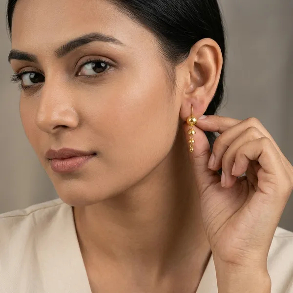 Gold_Bronze_Three_Layer_Drop_Earrings_For_Women