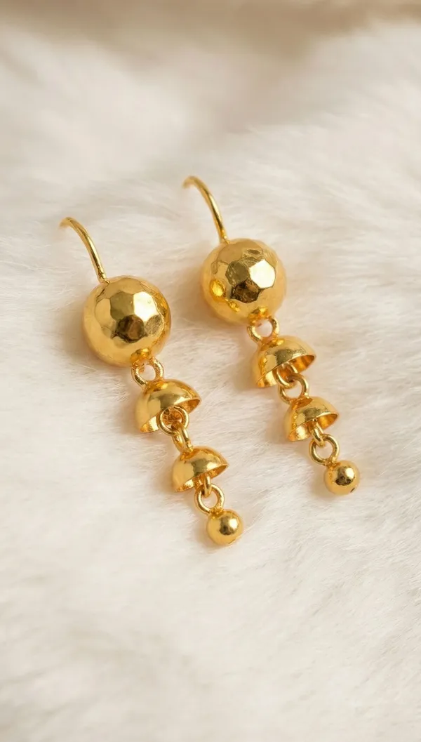 Gold_Bronze_Three_Layer_Drop_Earrings_For_Women