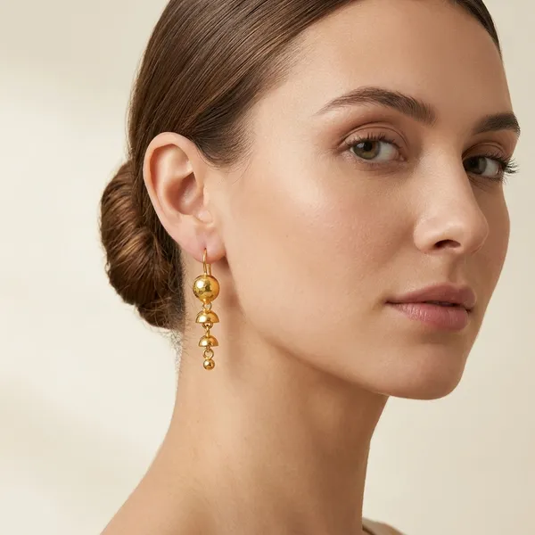 Gold_Bronze_Three_Layer_Drop_Earrings_For_Women