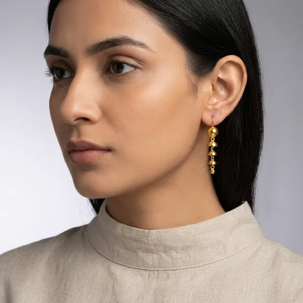 Gold_Bronze_Three_Layer_Drop_Earrings_For_Women
