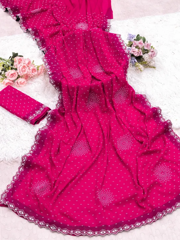 Pink_Silk_Embellished_Floral_Geometric_Border_Saree_For_Women