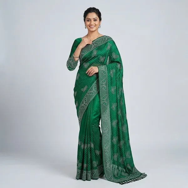 Green_Silk_Silver_Embroidered_Saree_For_Women