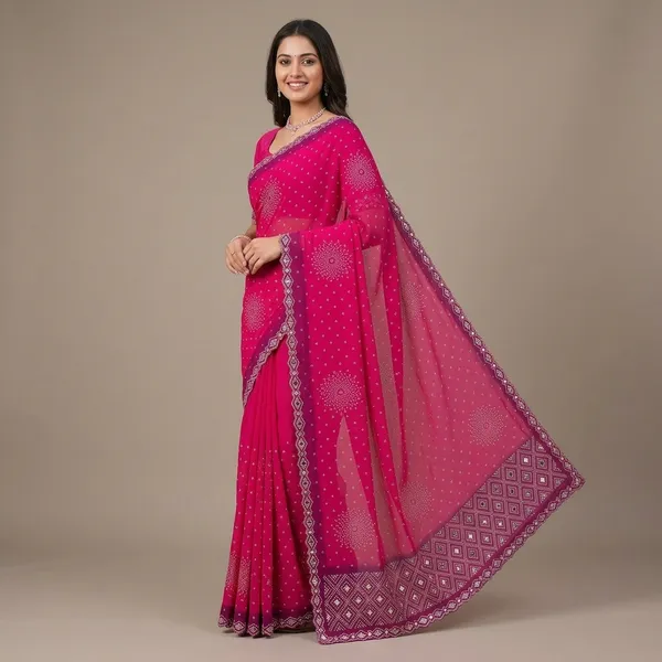 Pink_Silk_Embellished_Floral_Geometric_Border_Saree_For_Women