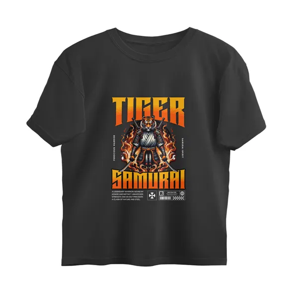 Black_Cotton_Oversized_Tiger_Samurai_Graphic_Print_T-Shirt_For_Unisex