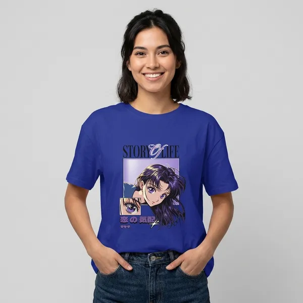 Blue_Cotton_Oversized_Anime_Graphic_Print_T-Shirt_For_Unisex