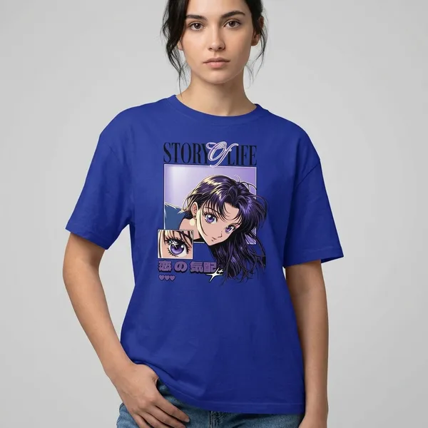 Blue_Cotton_Oversized_Anime_Graphic_Print_T-Shirt_For_Unisex