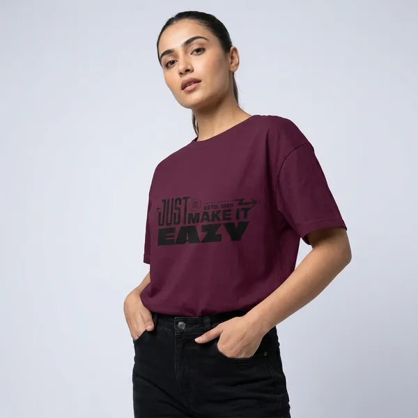 Maroon_Cotton_Oversized_Graphic_Print_T-Shirt_For_Unisex