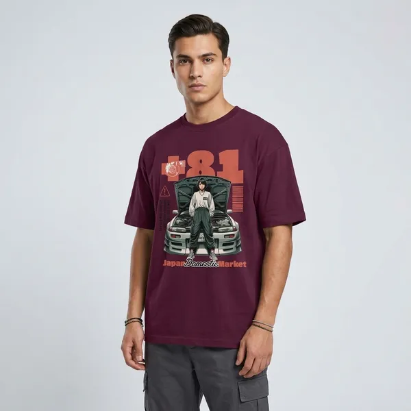 Maroon_Cotton_Oversized_Retro_Graphic_Print_T-Shirt_For_Unisex