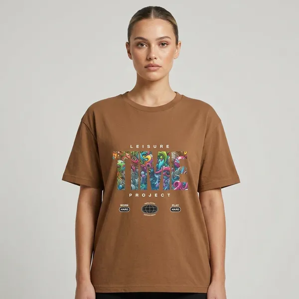 Brown_Cotton_Oversized_Graphic_Print_Crew_Neck_T-Shirt_For_Unisex