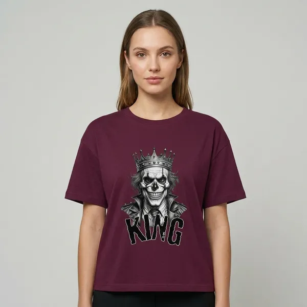 Maroon_Cotton_Oversized_Skull_King_Graphic_Print_T-Shirt_For_Unisex