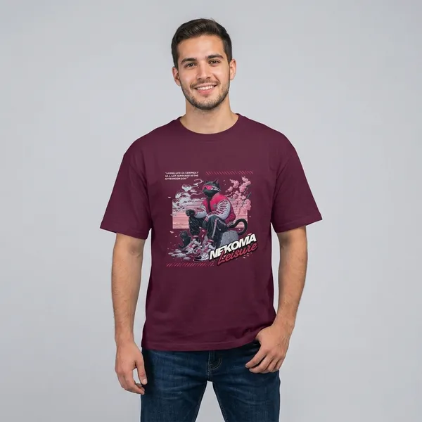 Burgundy_Cotton_Oversized_Graphic_Print_T-Shirt_For_Unisex