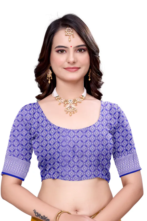 Georgette_Saree_Floral_Pattern_With_Blouse_Piece