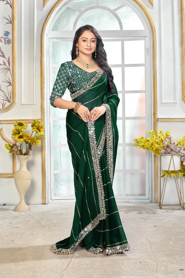 Satin_Silk_Saree_With_Exquisite_Mirror_Work_And_Matching_Blouse_Piece