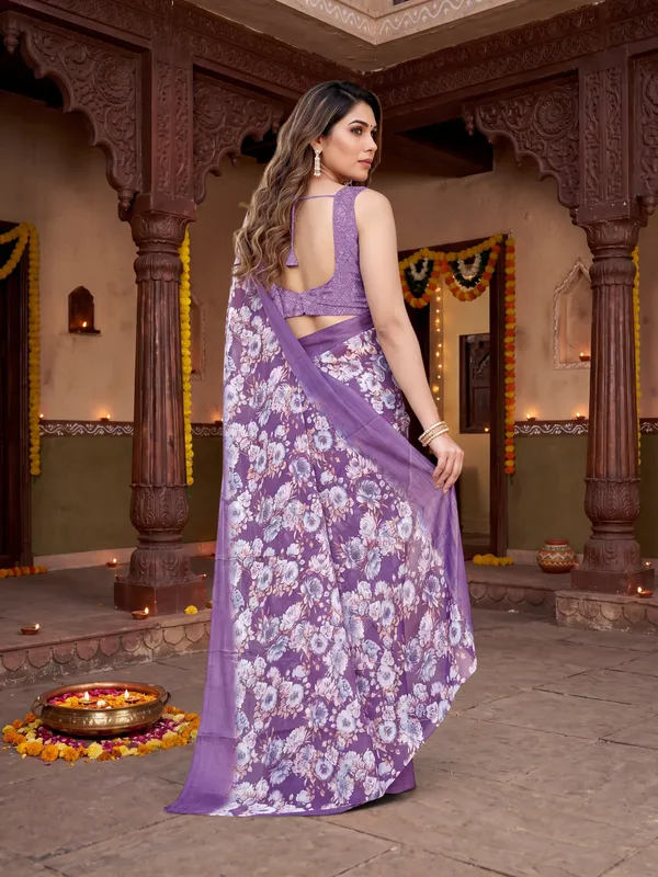 Tussar_Silk_Saree_Digital_Printed_Floral_Pattern_With_Running_Blouse_Piece