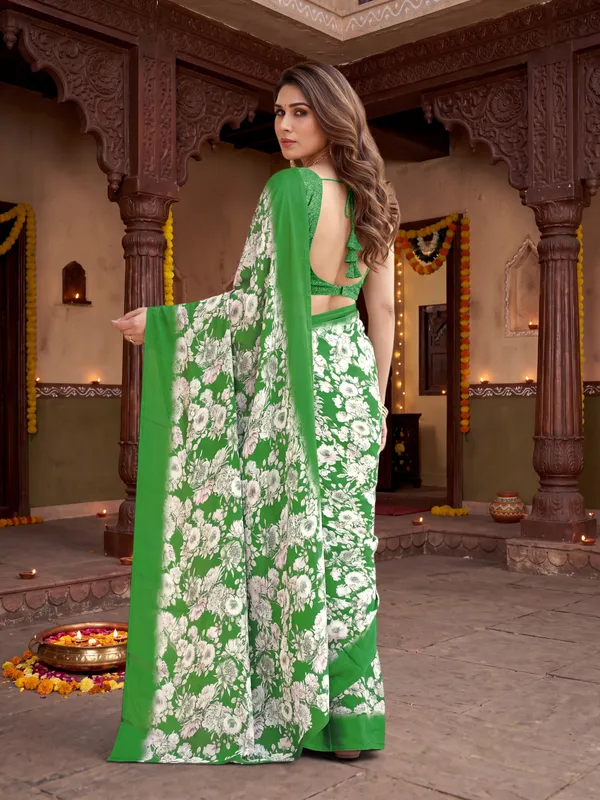 Tussar_Silk_Saree_Digital_Printed_Floral_Pattern_With_Running_Blouse_Piece