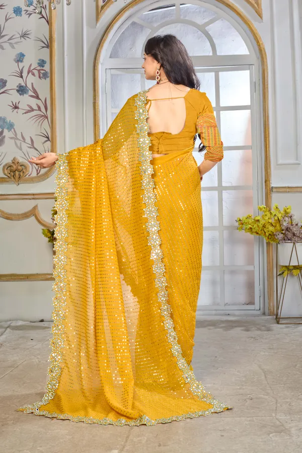 Georgette_Saree_With_Heavy_Mirror_Work_And_Sequence_With_Matching_Blouse_Piece