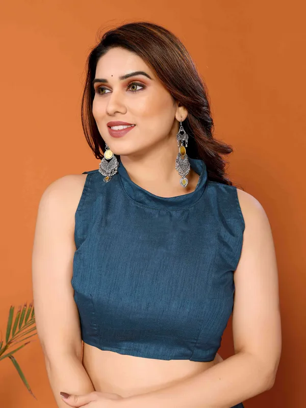 Women's_Georgette_Plain_Mirror_Work_Party_Wear_Sarees_With_Blouse_Piece