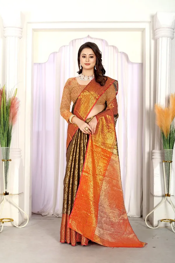 Kanjeevaram_Banarasi_Silk_Saree_With_Unstitched_Blouse