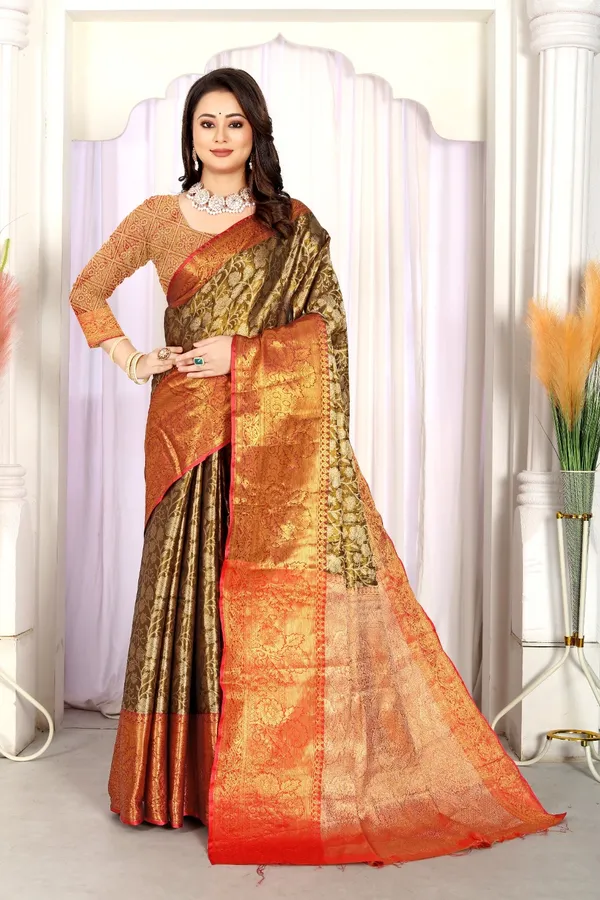 Kanjeevaram_Banarasi_Silk_Saree_With_Unstitched_Blouse