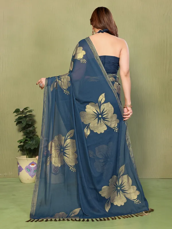 Star_Georgette_Foil_Print_Saree_With_Zalar_Lace