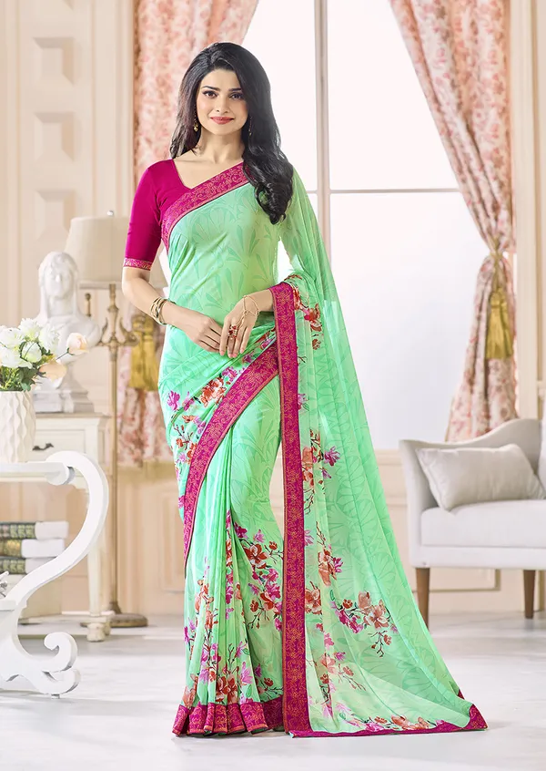 Women's_Georgette_Printed_Saree_With_Blouse