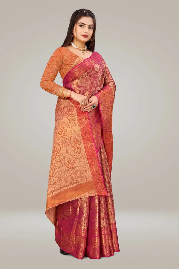 Kanjeevaram_Silk_Saree_With_Unstitched_Blouse