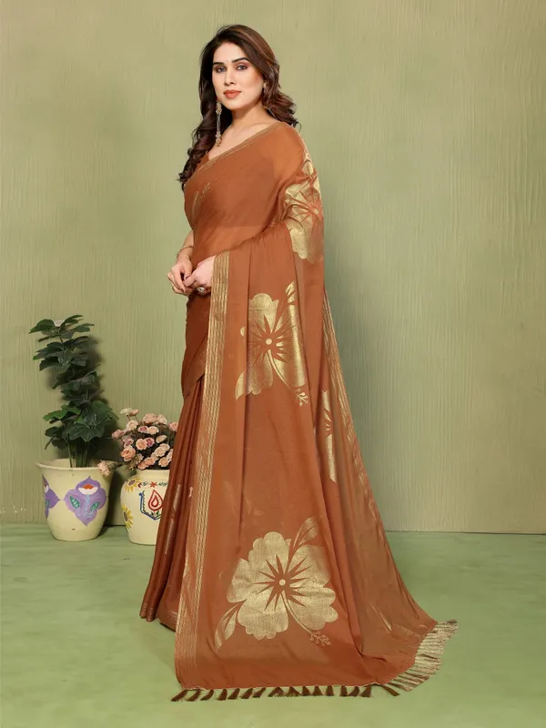 Star_Georgette_Foil_Print_Saree_With_Zalar_Lace