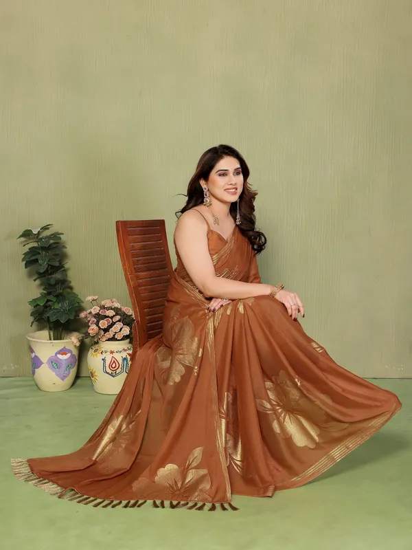Star_Georgette_Foil_Print_Saree_With_Zalar_Lace