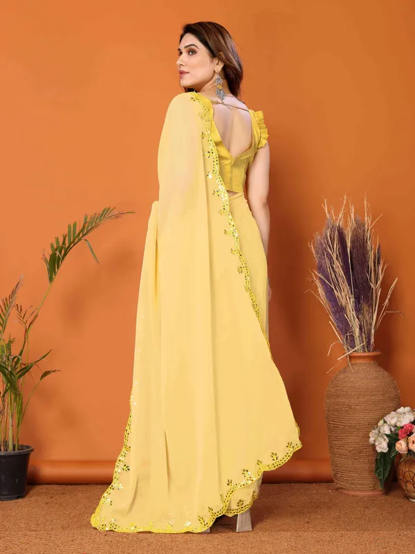 Women's_Georgette_Plain_Mirror_Work_Party_Wear_Sarees_With_Blouse_Piece