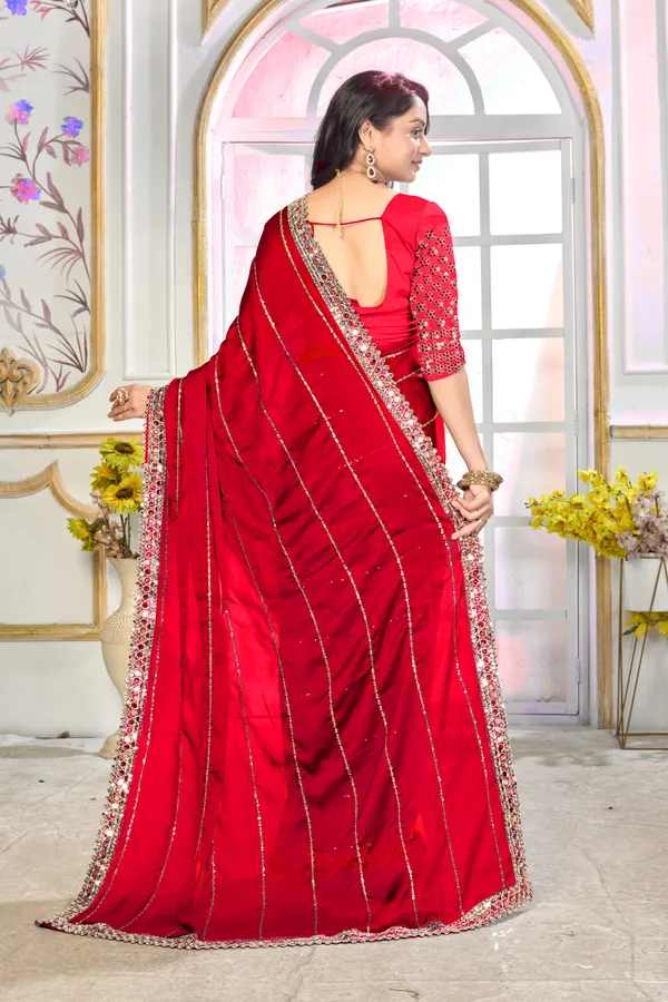 Satin_Silk_Saree_With_Exquisite_Mirror_Work_And_Matching_Blouse_Piece
