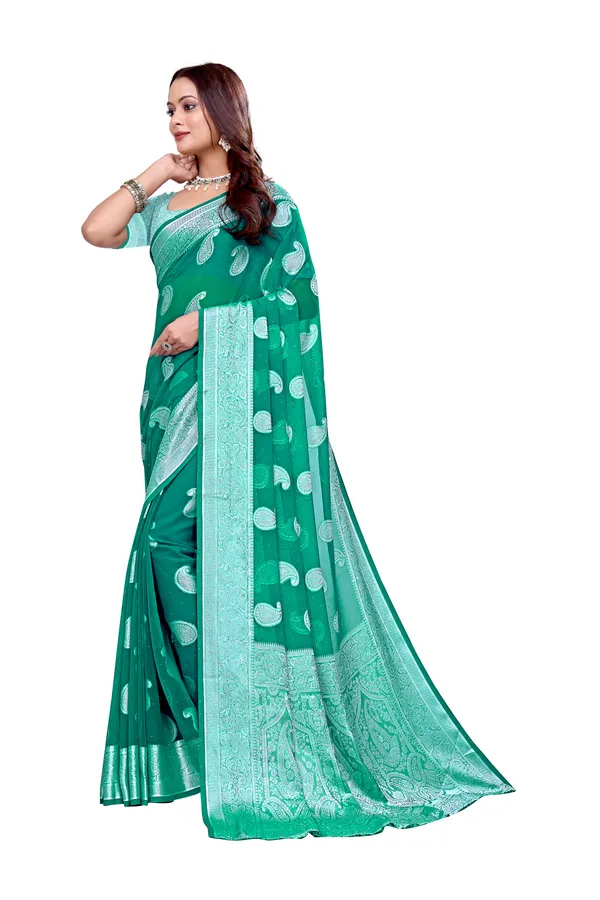 Georgette_Saree_Paisley_Pattern_With_Blouse_Piece