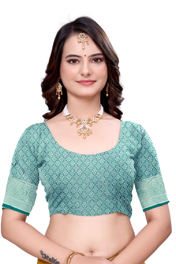 Georgette_Saree_Paisley_Pattern_With_Blouse_Piece
