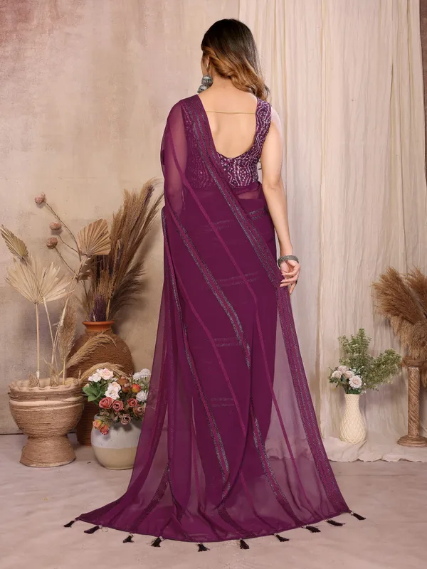Georgette_Saree_Kaju_Patta_Pattern_Unstitched_Banglory_Print_Foil_Blouse