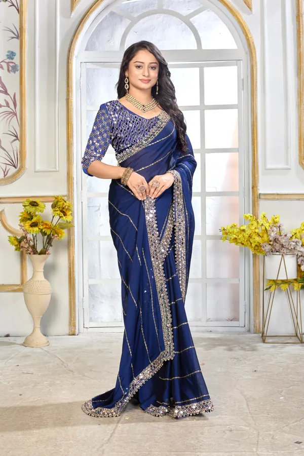 Satin_Silk_Saree_With_Exquisite_Mirror_Work_And_Matching_Blouse_Piece