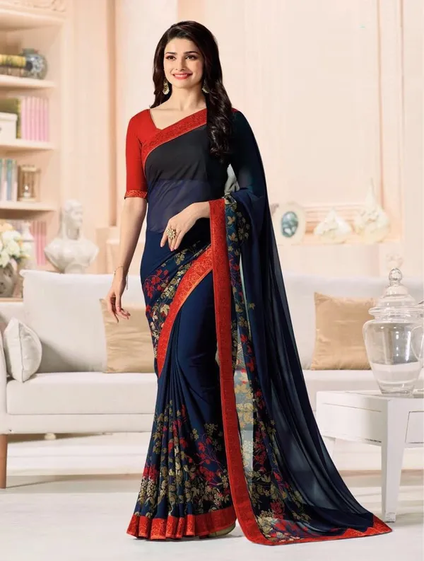Women's_Georgette_Printed_Saree_With_Blouse