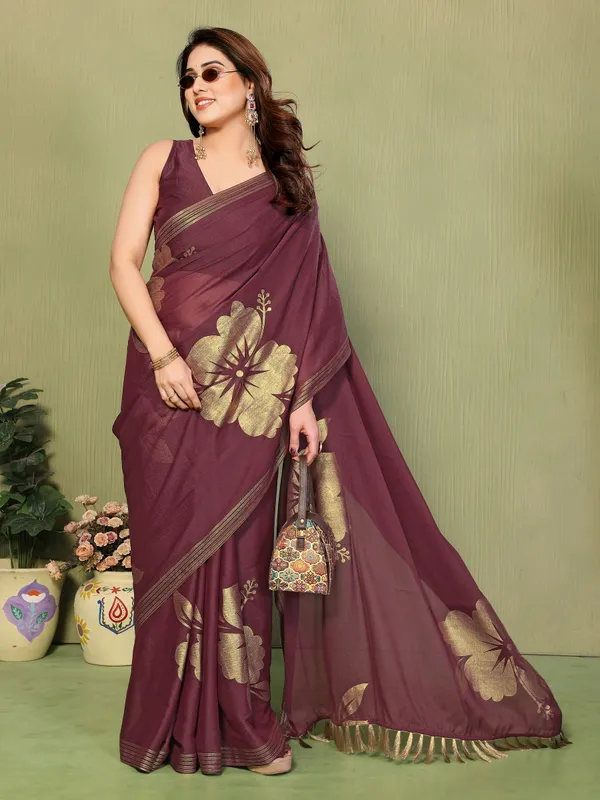 Star_Georgette_Foil_Print_Saree_With_Zalar_Lace
