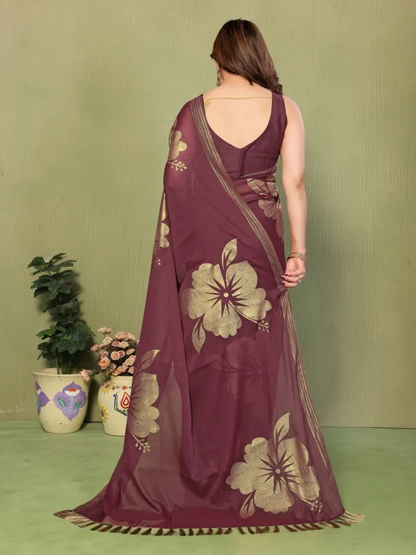 Star_Georgette_Foil_Print_Saree_With_Zalar_Lace