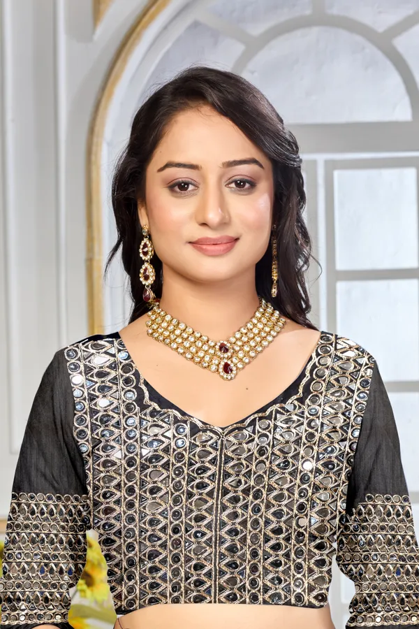 Satin_Silk_Saree_With_Exquisite_Mirror_Work_And_Matching_Blouse_Piece