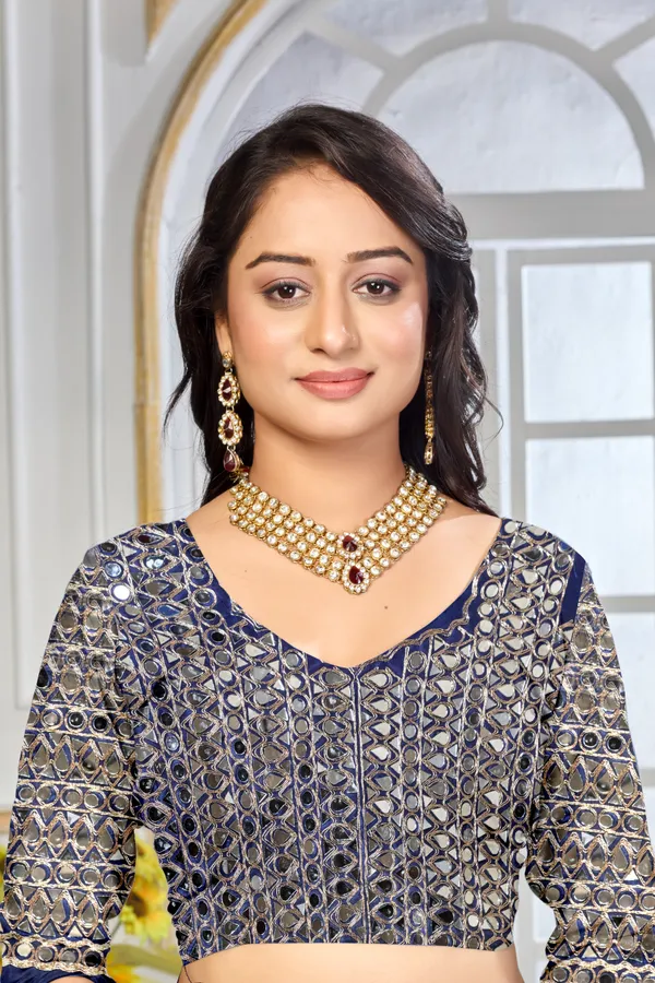 Satin_Silk_Saree_With_Exquisite_Mirror_Work_And_Matching_Blouse_Piece