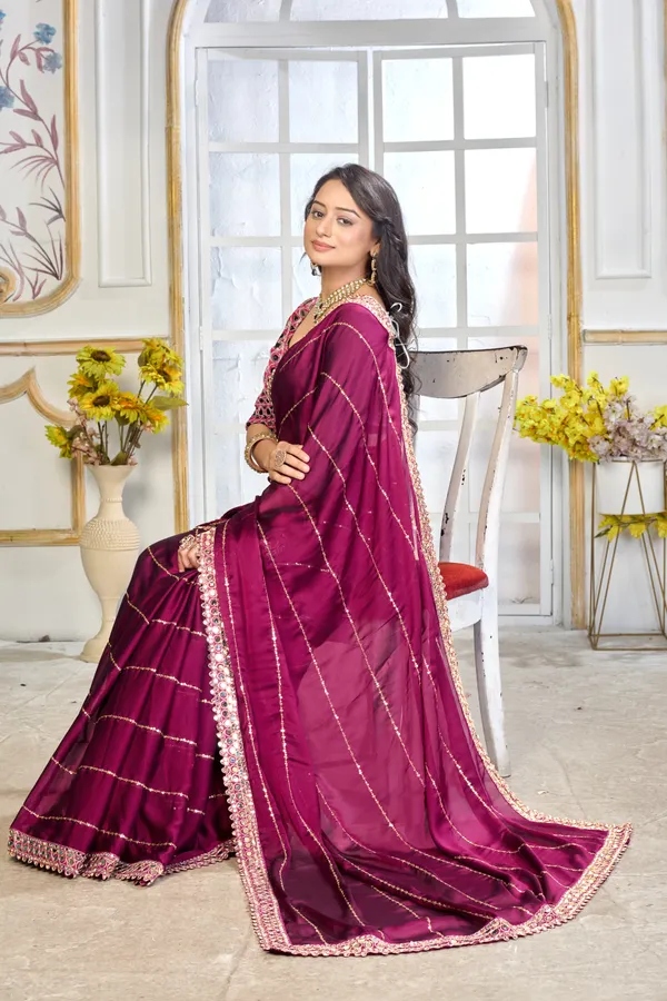 Satin_Silk_Saree_With_Exquisite_Mirror_Work_And_Matching_Blouse_Piece