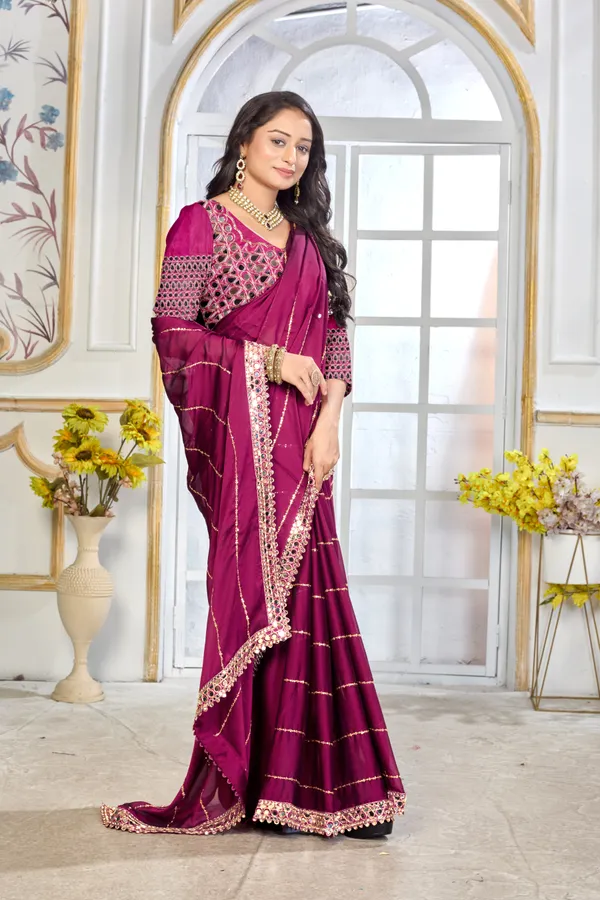 Satin_Silk_Saree_With_Exquisite_Mirror_Work_And_Matching_Blouse_Piece
