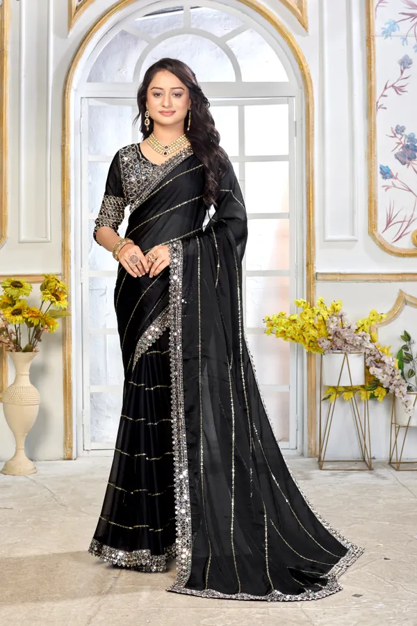 Satin_Silk_Saree_With_Exquisite_Mirror_Work_And_Matching_Blouse_Piece