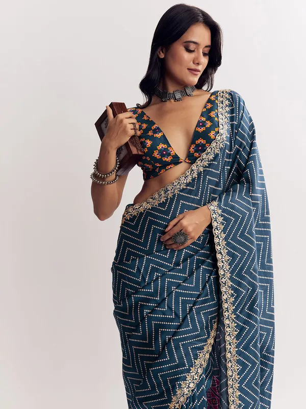Manipuri_Printed_Saree_With_Embroidery_Work_Lace