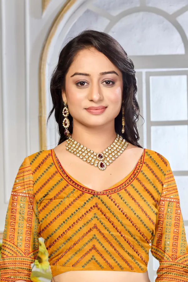 Georgette_Saree_With_Heavy_Mirror_Work_And_Sequence_With_Matching_Blouse_Piece