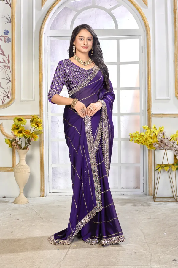 Satin_Silk_Saree_With_Exquisite_Mirror_Work_And_Matching_Blouse_Piece