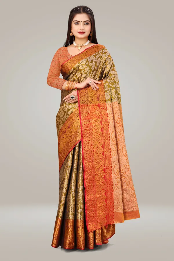 Kanjeevaram_Silk_Saree_With_Unstitched_Blouse