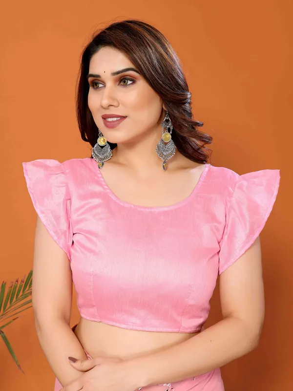 Women's_Georgette_Plain_Mirror_Work_Party_Wear_Sarees_With_Blouse_Piece