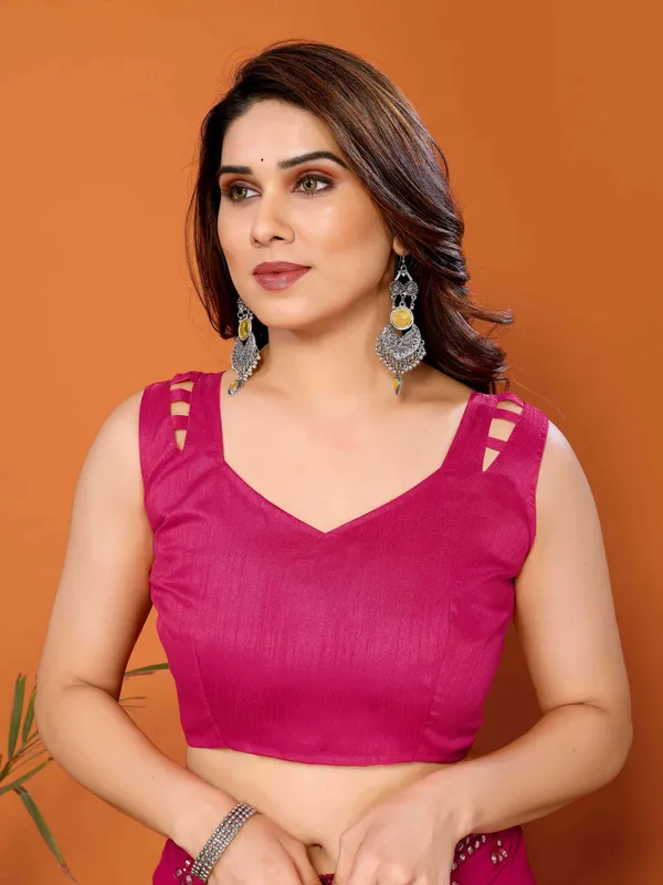Women's_Georgette_Plain_Mirror_Work_Party_Wear_Sarees_With_Blouse_Piece