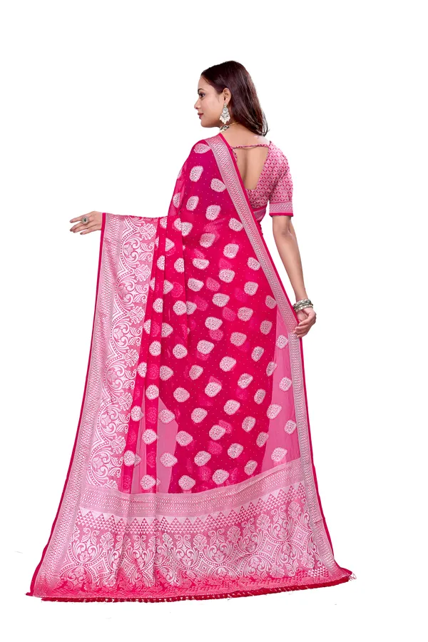 Georgette_Saree_Floral_Pattern_With_Blouse_Piece